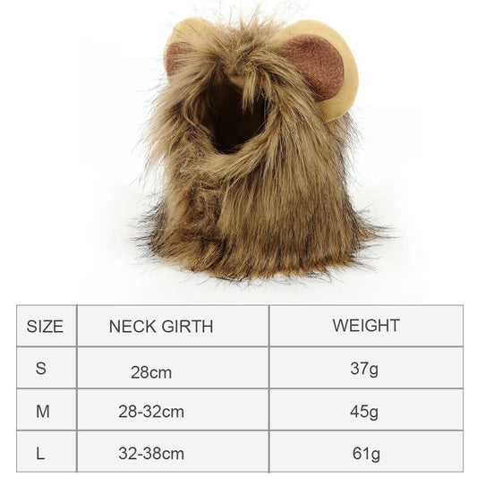 Cat Lion Mane Costume – Funny Dress-Up Headgear for Cats